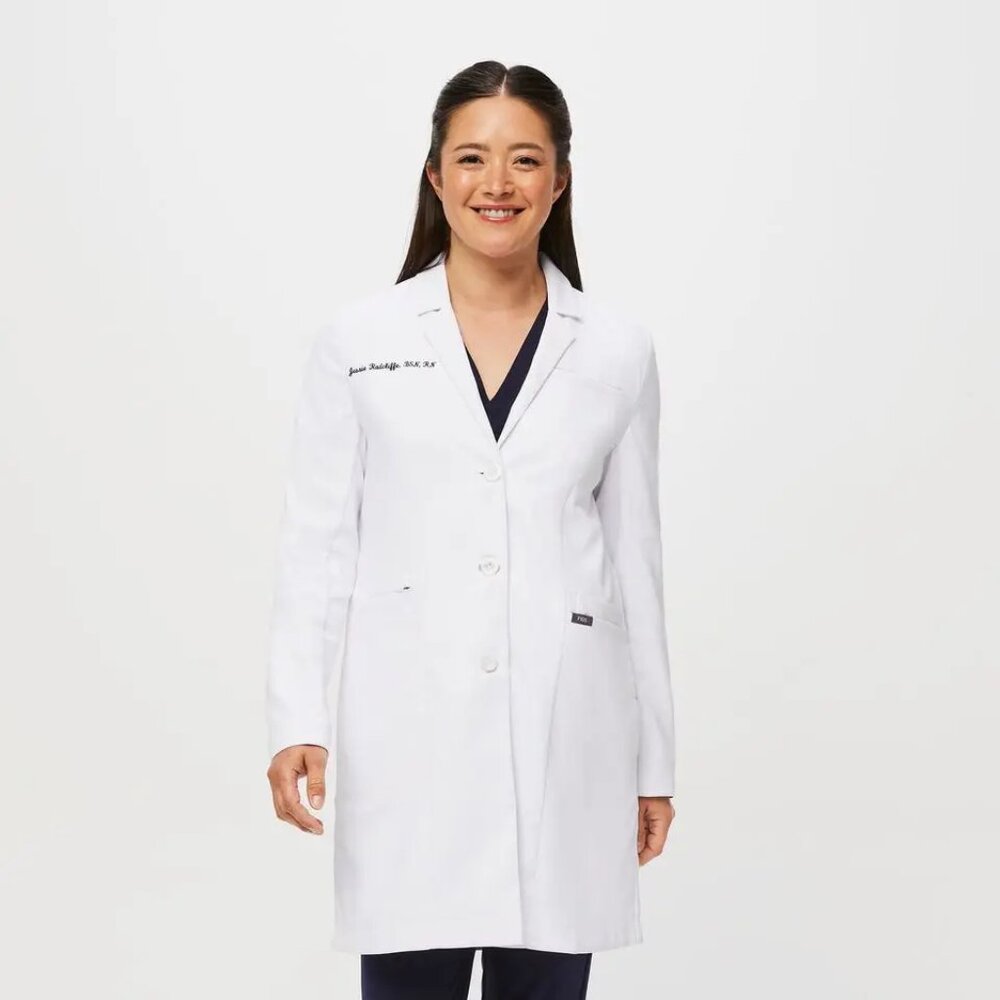 FIGS Bellevue Long Lab Coat – White – XS – Excellent Condition